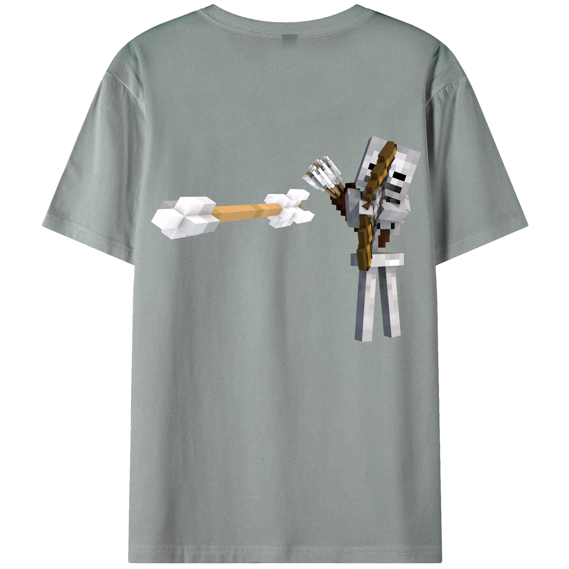 （画像用） マインクラフト ブロックの世界 Minecraft MC Block world 綿100％ メンズ半袖Tシャツ（バックプリント） 通気性